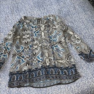 Long sleeve sheer blouse